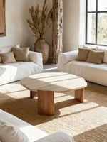 Table basse en pierre de travertin de luxe 2