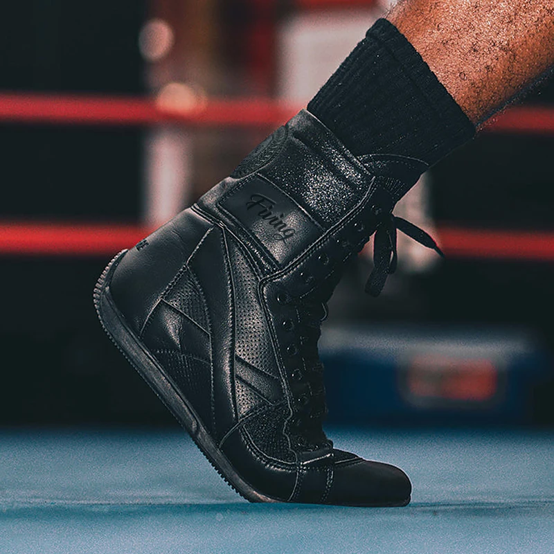  UKUBAG Zapatos de lucha libre transpirables para hombre,  zapatillas deportivas de boxeo de caña alta, zapatos deportivos de fitness,  Negro - : Ropa, Zapatos y Joyería