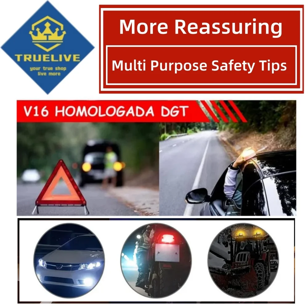 5/3/1PCS V16 LED Car Emergency Light Flashlight Rechargeable Safety Signal Lamp Warning Light Waterproof Beacon Lamp emergency light led light