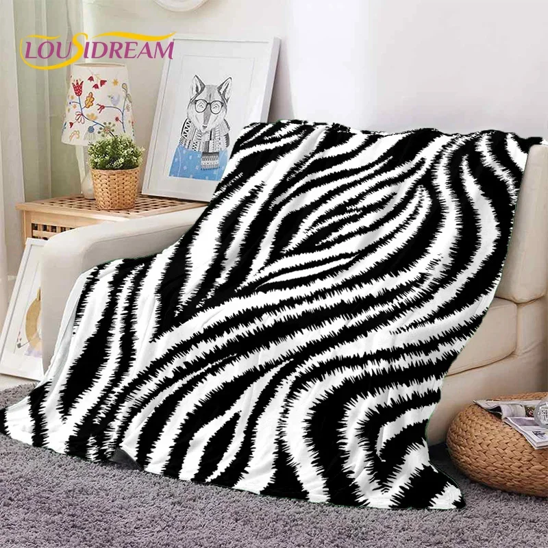 3D baskı Zebra desen battaniye şerit leopar kaplan yumuşak flannelblanket battaniye piknik yatak ev yorgan için rahat battaniye
