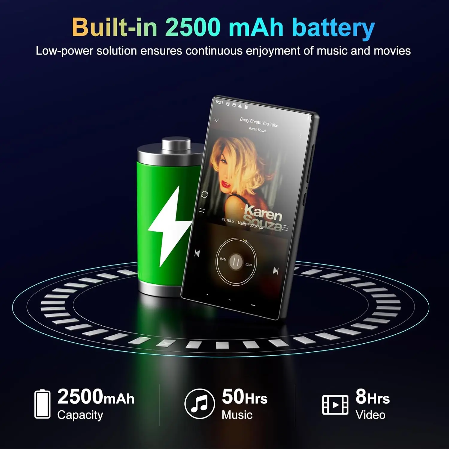 Portable WiFi MP3 Player with Bluetooth and Touchscreen