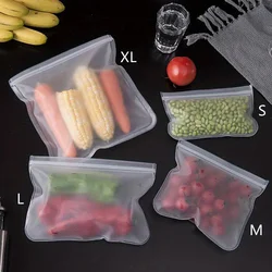 Reusable Silicone Food Storage Bags - Leak - Proof, Fresh - Keeping Stand - Up Bags (1Set)