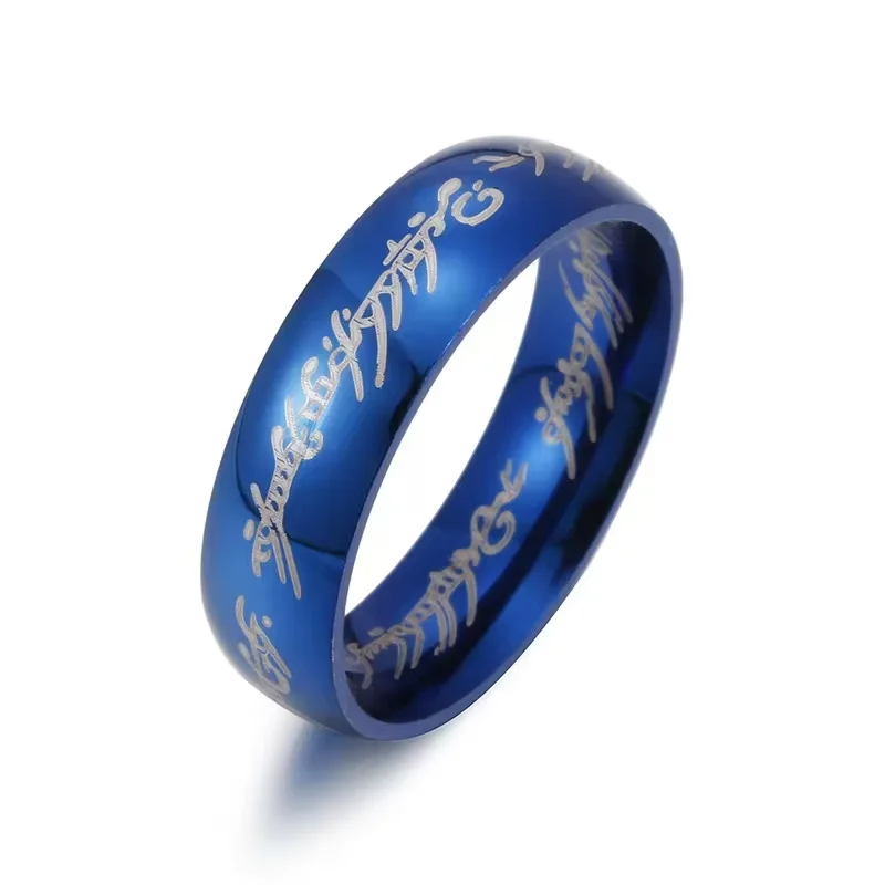 The Lord of the Rings Stainless Steel Punk Men 6MM Finger Ring Fashion Couple Jewelry Gift 6