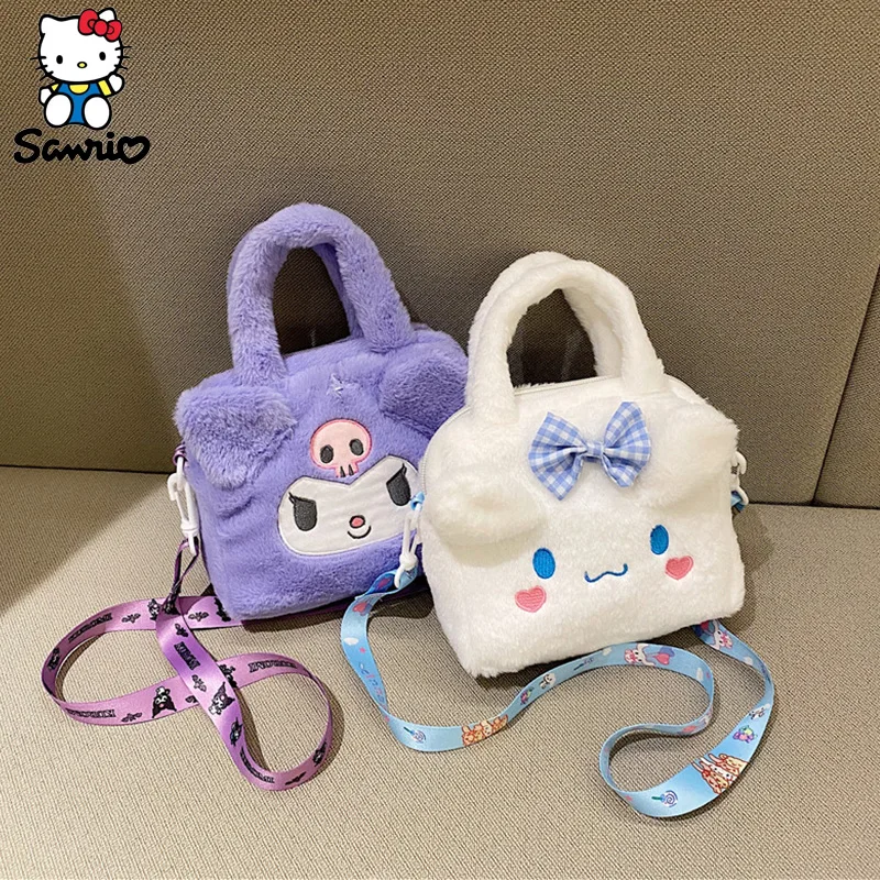 Plushies Sanrio Bag Plush Kuromi Backpack Cinnamoroll Tote Bag My Melody Handbag Storage Women Makeup Bag Messenger Gift Girl miniso sanrio hello kitty kuromi kawaii handbag stationery bag cinnamoroll storage package fashion bag pencil bag for girl kids