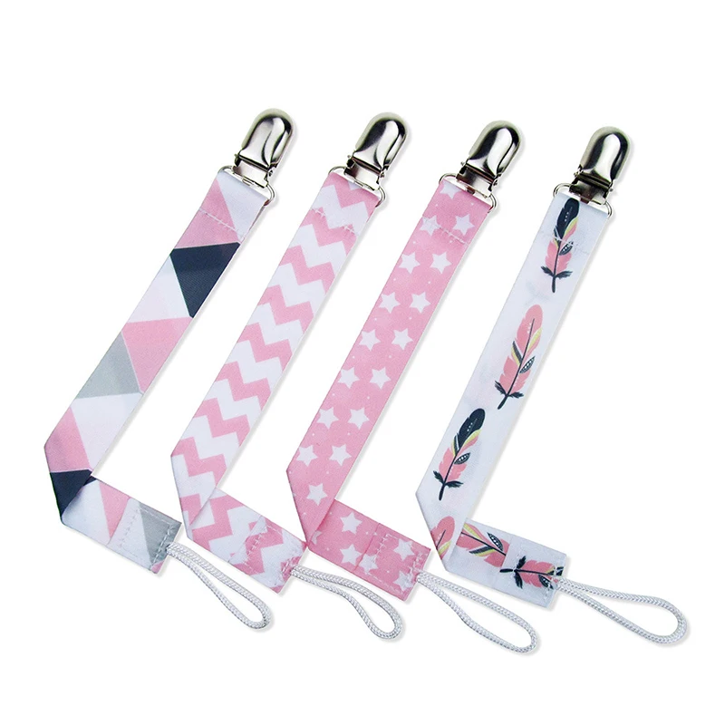 

Baby Pacifier Clip Chain Ribbon Holder Pacifier 4 Pcs Soother Clips Leash Belt Nipple Holder For Infant Feeding
