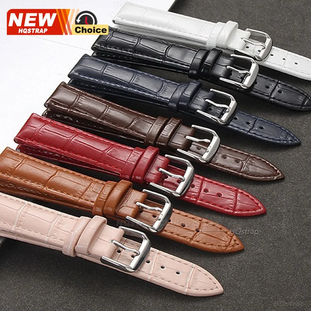 Universal Calfskin Leather Watch Strap with Gold Clasp & Adjustment Tool - Premium Wristband