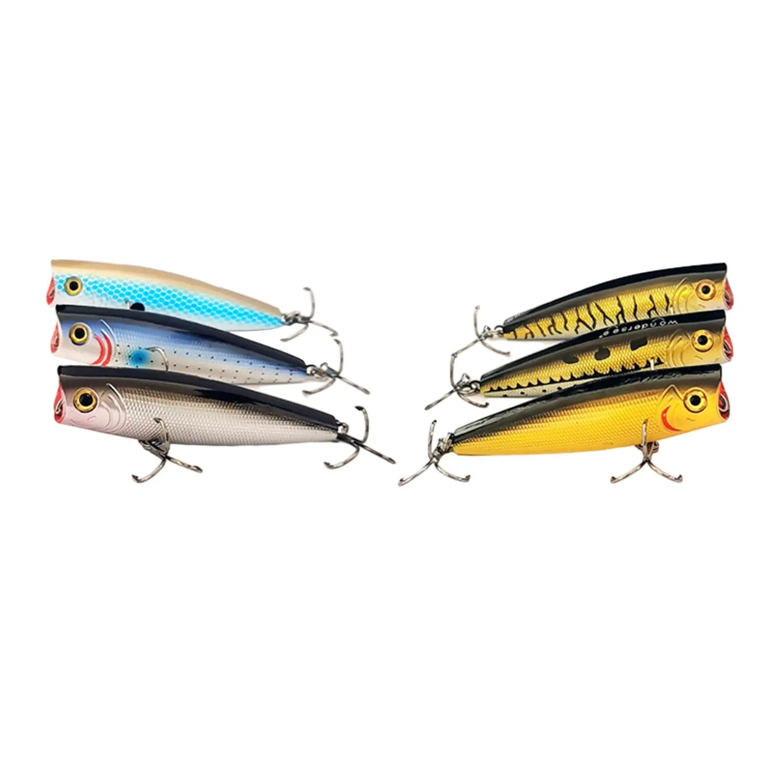 6x Topwater Fishing Lures Top Water Bass Fishing Lures for Minnow Bass Pike  - AliExpress