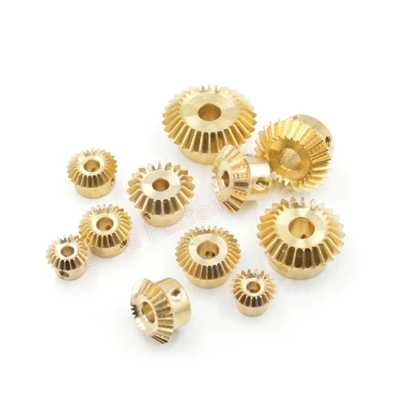 Transmission Gear 1pc 1:1 Brass Bevel Gear 0.5M 0.8M 1M 1.5M 15 20 25 30 Teeth 90 Degrees Meshing Angle Gears Bore 3/4/5/6/8/10/12/14/15mm