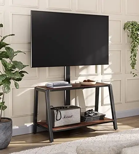 

TV Stand with Mount for 32-55 inch TVs, 2 Tier Entertainment Center with Storage for Bedroom & Corner, Tall Wooden TV Mount 계