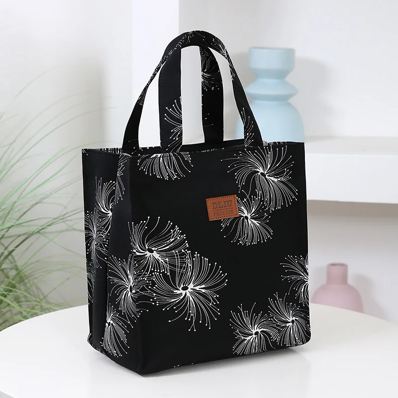 Vintage-Handtasche mit großem Fassungsvermögen und Lunchbox-Aufbewahrungstasche für Arbeit, Pendeln, Einkaufen, tragbare Mutter-Stoff-Einkaufstasche – Detail 5