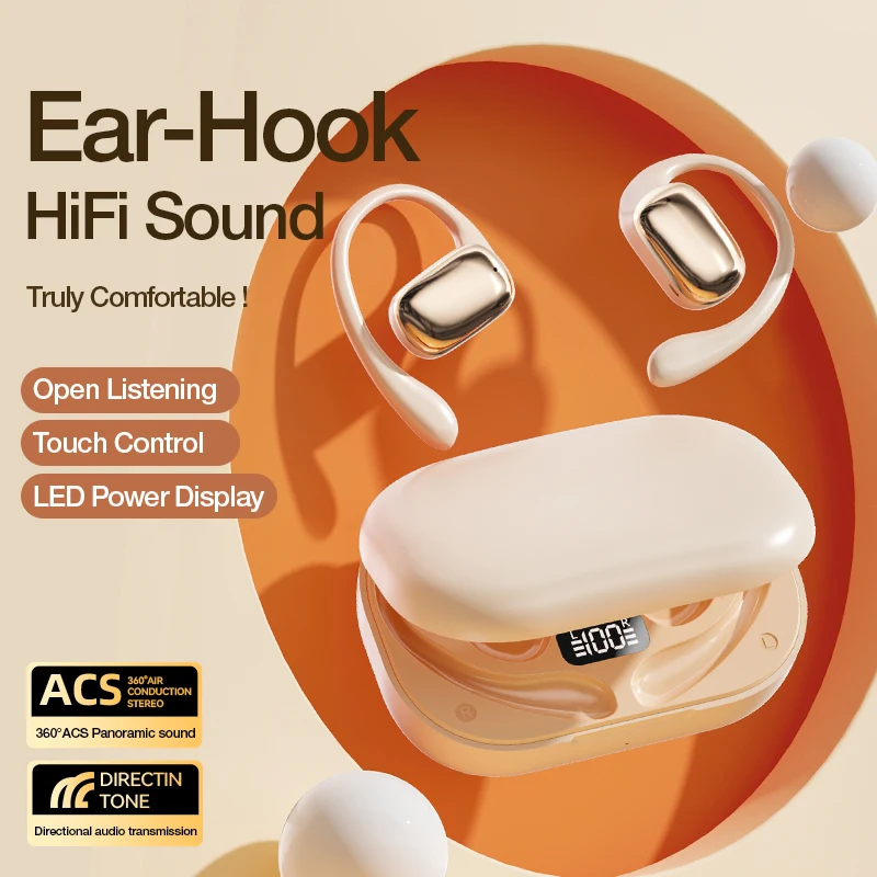 

J05 Ear-hook Headphones Wireless Earbuds Bluetooth 5.4 Open Ear headset Air Conduction Earphones For iPhone Android xiaomi