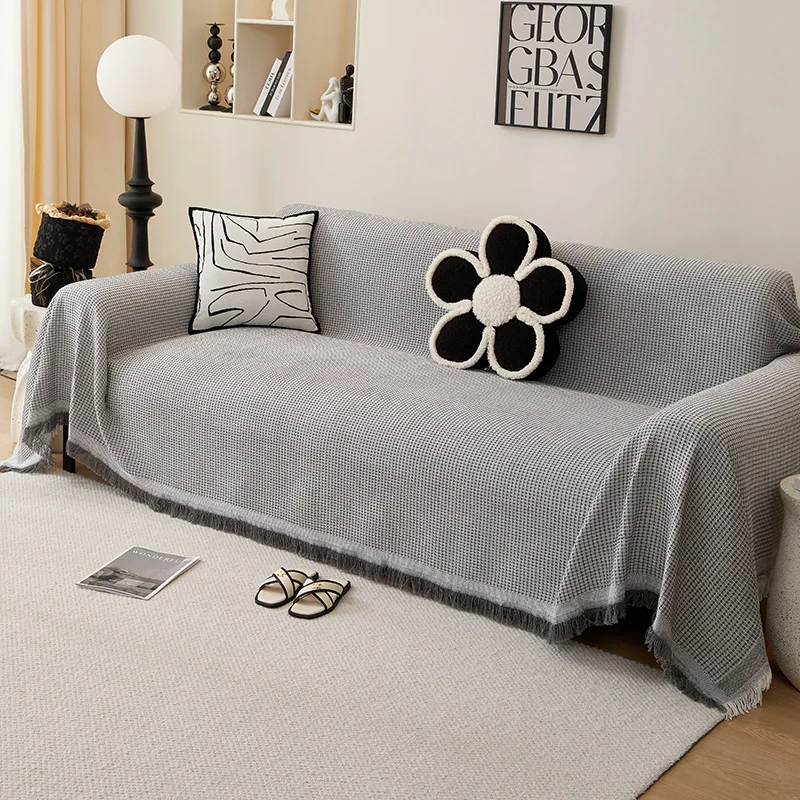 Thicken Chenille Sofa Covers Thicken Chenille Blanket Summer Couch Non Slip Blanket Office Nap Sofa Blanket Shawl Cushion 2