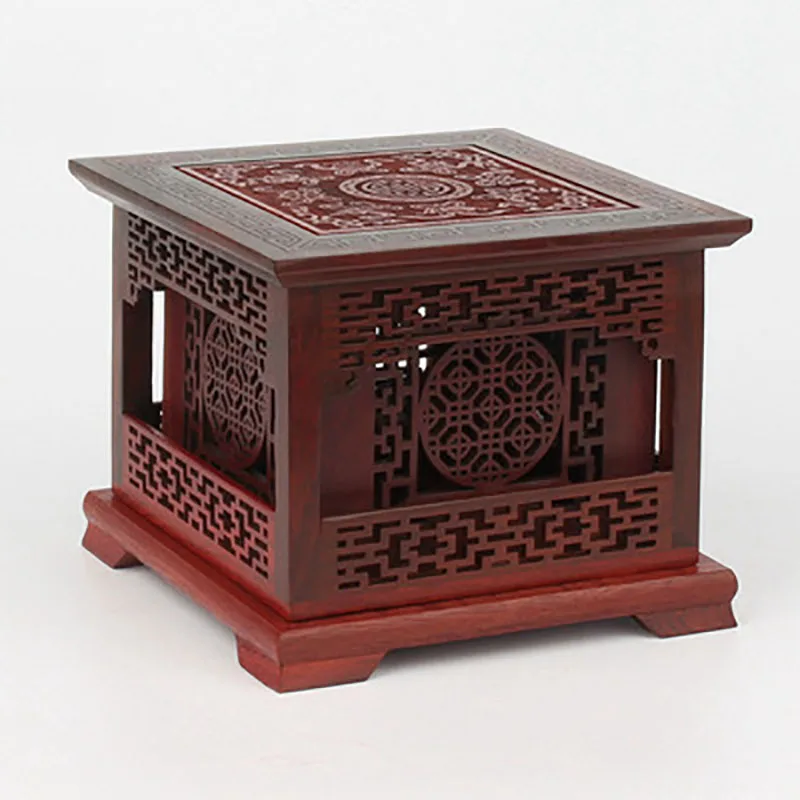 Red Rosewood incense burner, sandalwood box, crafts wood carving ornaments, four-corner double layer incense box