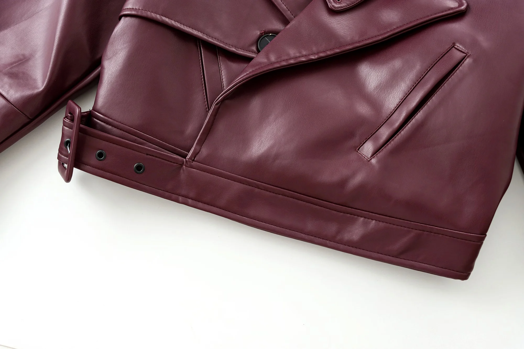 Faux Leather Bomber Jacket for Women - Cropped Streetwear Outerwear