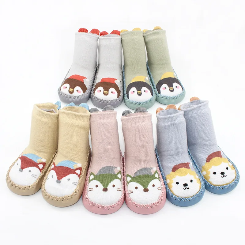 

0-18 M Newborn Baby Shoes Socks Cartoon First Walker Toddler Shoes Baby Boy Baby Girl Non-slip Cotton Shoes Kids Accessories