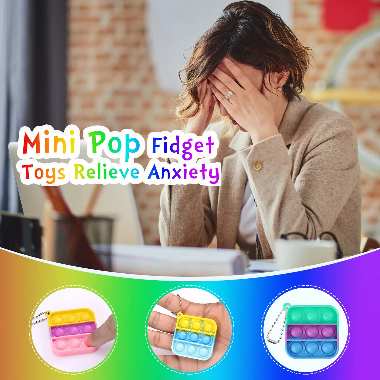 어린이 파티 선물용 피젯 토이 대량 미니 팝 피젯 키체인 생일 파티 선물 어린이용 소규모 교실 상품