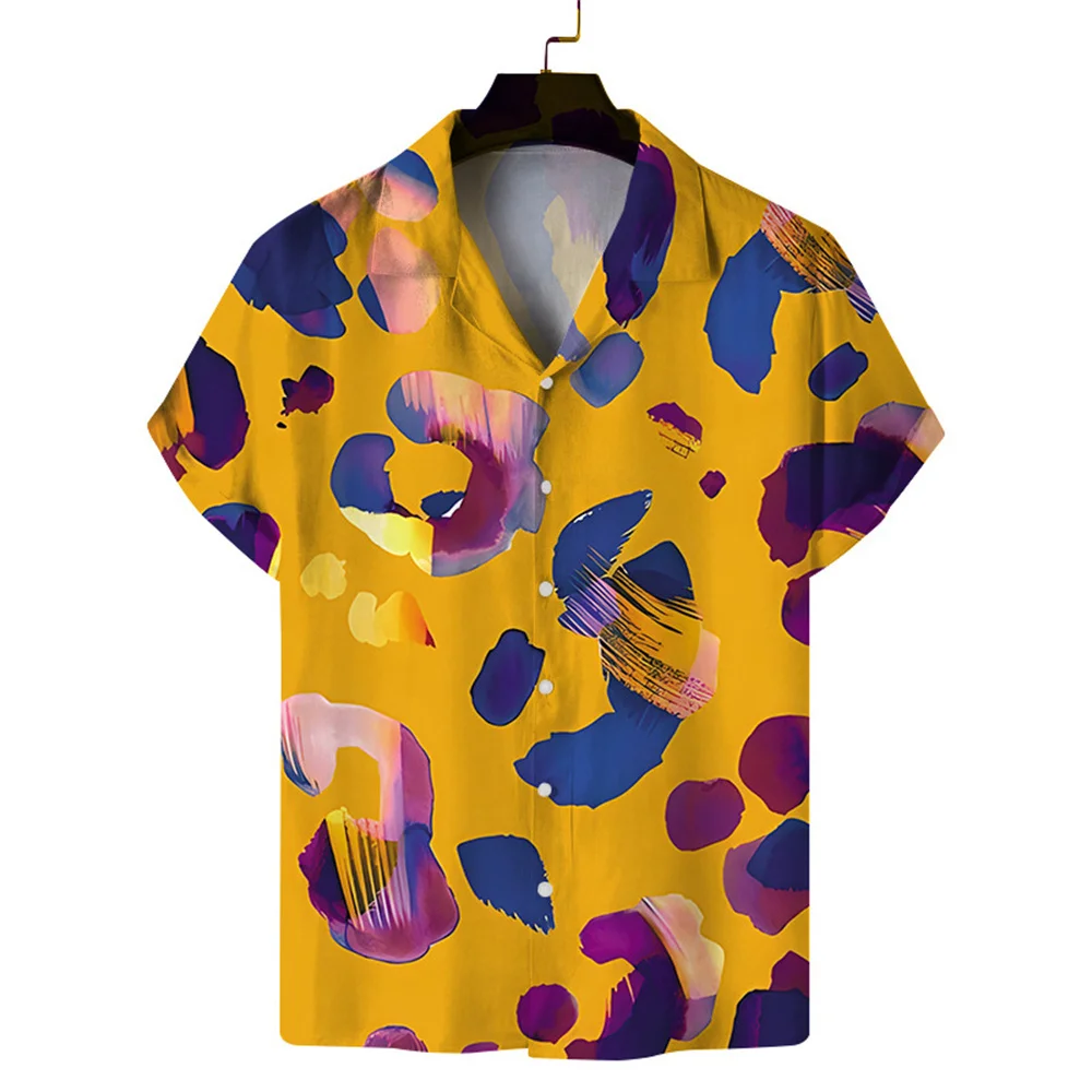 thumbnail image 1 of Camisa hawaiana de moda para hombre, camisas con estampado floral en 3D de verano, camisas de solapa, camisas de manga corta Y2k con botones, blusas de playa de gran tamaño, 1 of 4