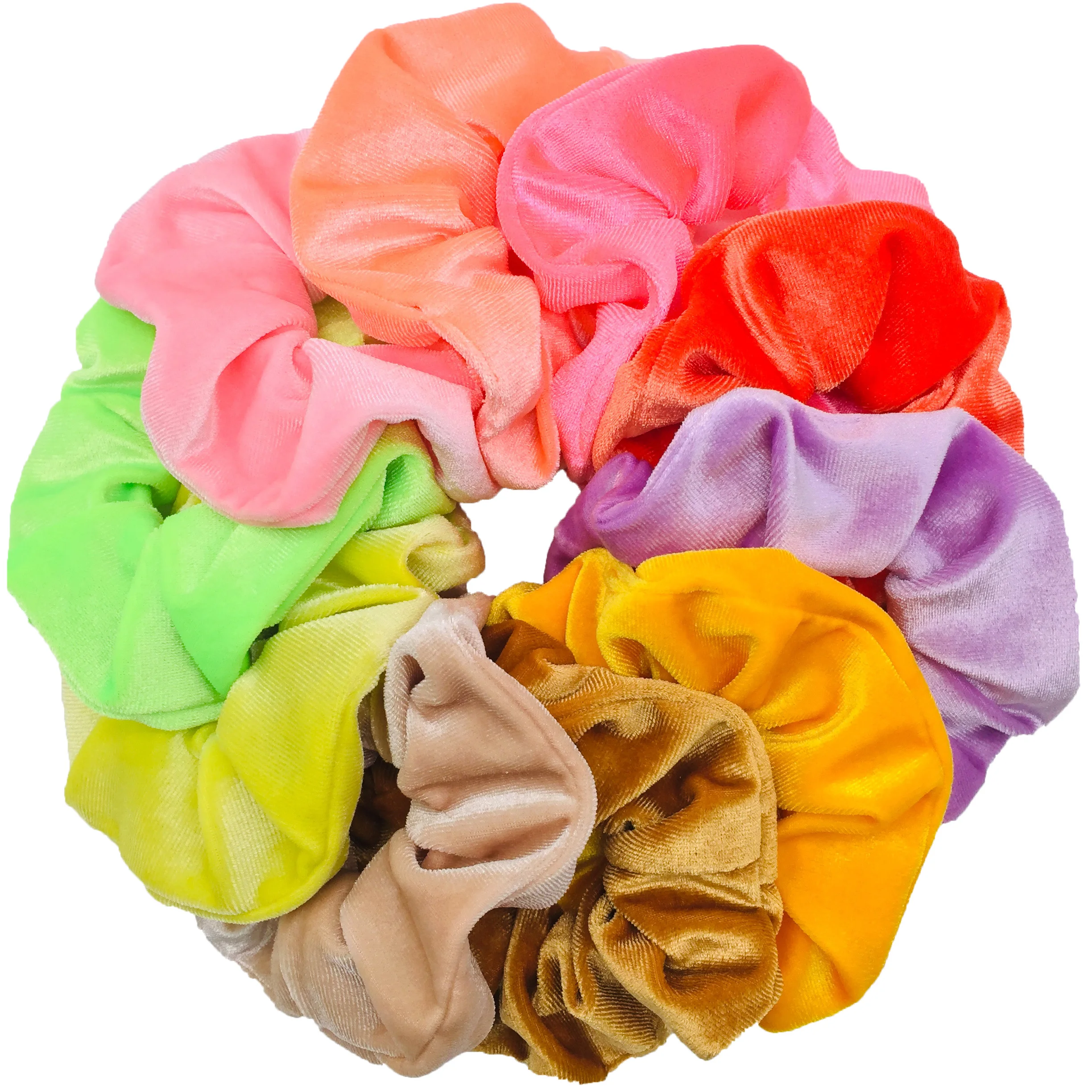 Velvet and Tie Dye Scrunchies Hair Accessories Set
