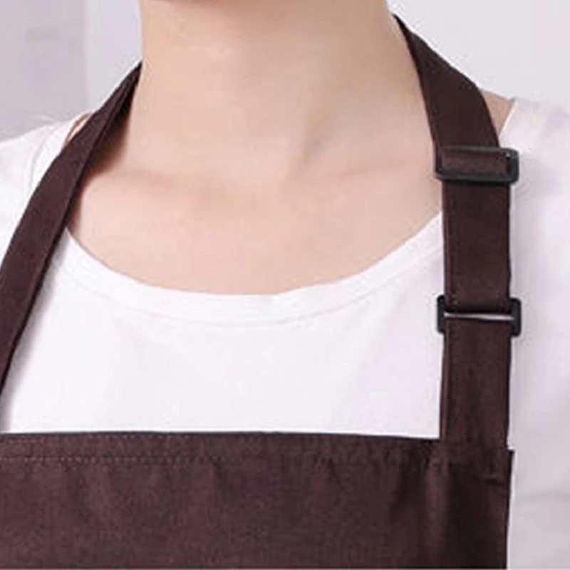 Kitchen Cooking Apron Chef Halterneck Apron With 2 Pockets Catering Sleeveless Aprons Men Woman BBQ Waiter Printing