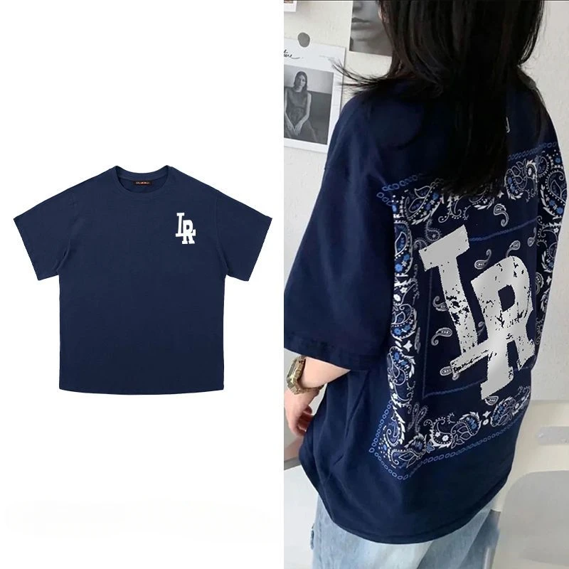 

American retro cashew print trendy women t-shirt 2024 summer new national fashion brand ins loose casual short-sleeved top y2k