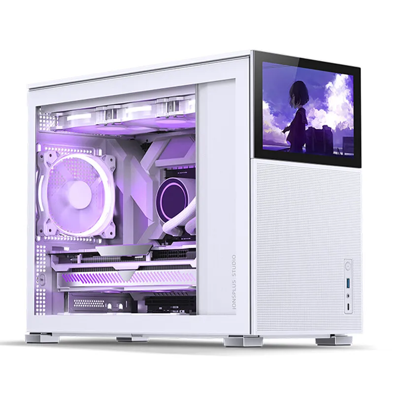 

JONSBO Pinecone D31 MESH Secondary Screen White MATX Case Dual 360 Cold ATX Power Type-c Gen2 10Gbps Standard 8 " Screen 7 Fans