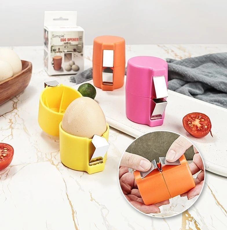 Eggshell Separator Egg Separator Egg Shell Opener Egg Beater 1Piece Eggshell Opener Beater Egg Shell Separator Portable Egg Cracking Artifact Separator Orange Household Kitchen Baking Tools