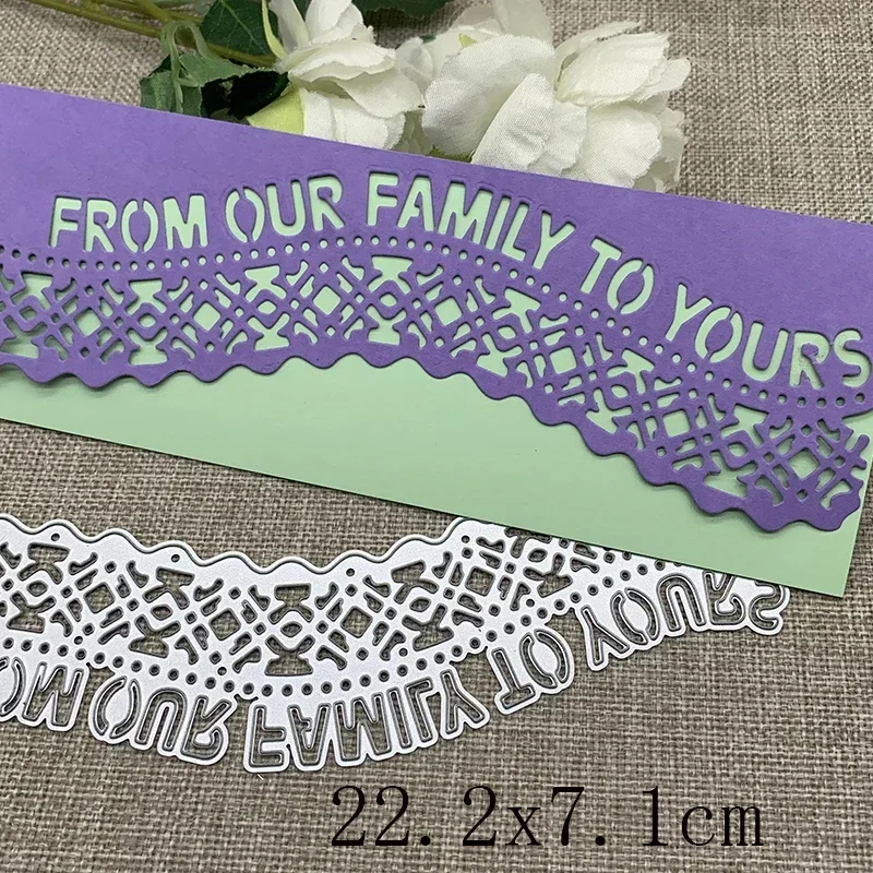 Metall-Stanzformen mit Buchstaben, Blumen und Spitzenstreifen für DIY-Scrapbooking, dekorative Handarbeit, Stanzschablonen.