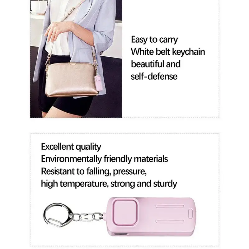 여성용 방수 개인 알람, 안전 알람, 휴대용 키체인, USB 충전식