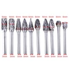 10 Pcs Double Cut Rotary Deburr Set for dremel Rotary Tool Tungsten Carbide Cutter Rotary Burr Set for Metal Polishing, Carving 5