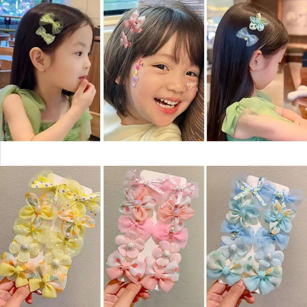 

10pcs Infant Girl Cute Children Mesh Butterfly Duck Mouth Clip Bow Hair Clip Girls Hairpins Flower Hair Clip