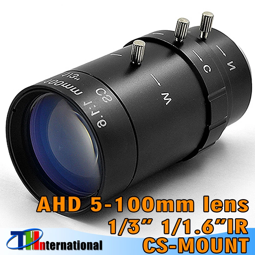 5-100mm lens Manual zoom AHD CS mount Distortion Manual aperture machine vision lens 1/3