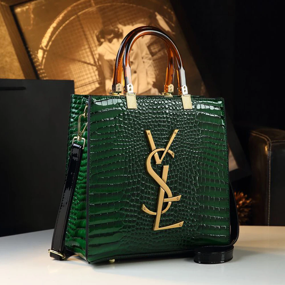 حقيبة يد راقية، حقيبة نسائية عصرية بطباعة تمساح بت...