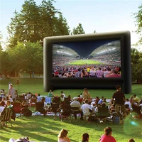 8ft 10ft 18ft Inflatable Outdoor Projector Movies Screen with Low-Noise Blower for Party Pool Fun Outdoor 2