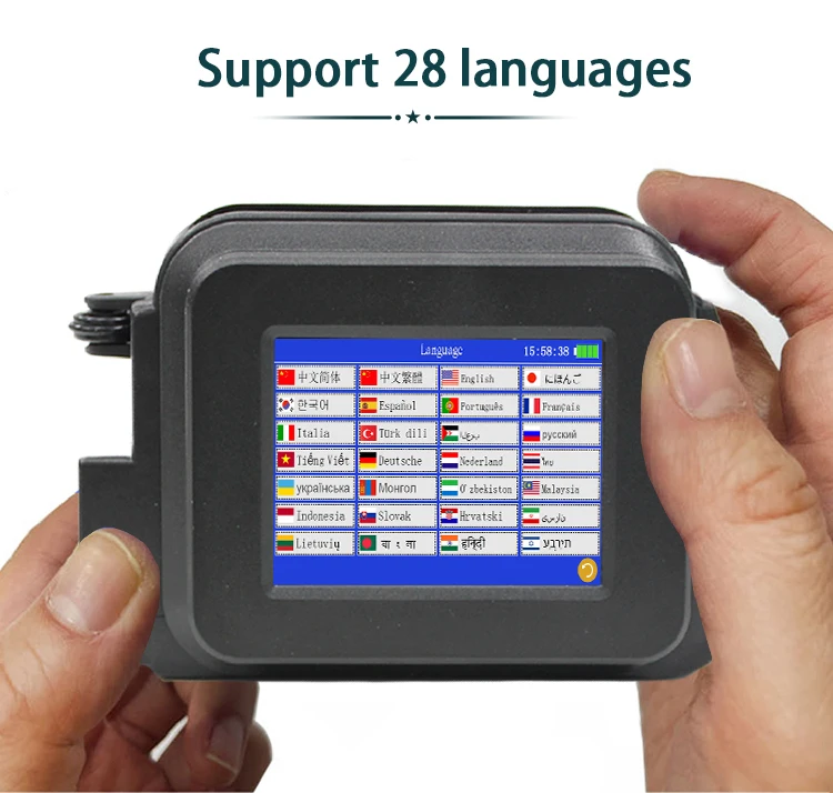 Black PC13Plus Mini Printer 28 Languages 12.7mm Portable Printer QR Bar Code Dat