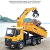 16KG Loading Electric Remote Control Engineering Truck 1:14 26CH Simulation Lighting Sound Alloy Auto Wood Grabber Dump RC Truck 3