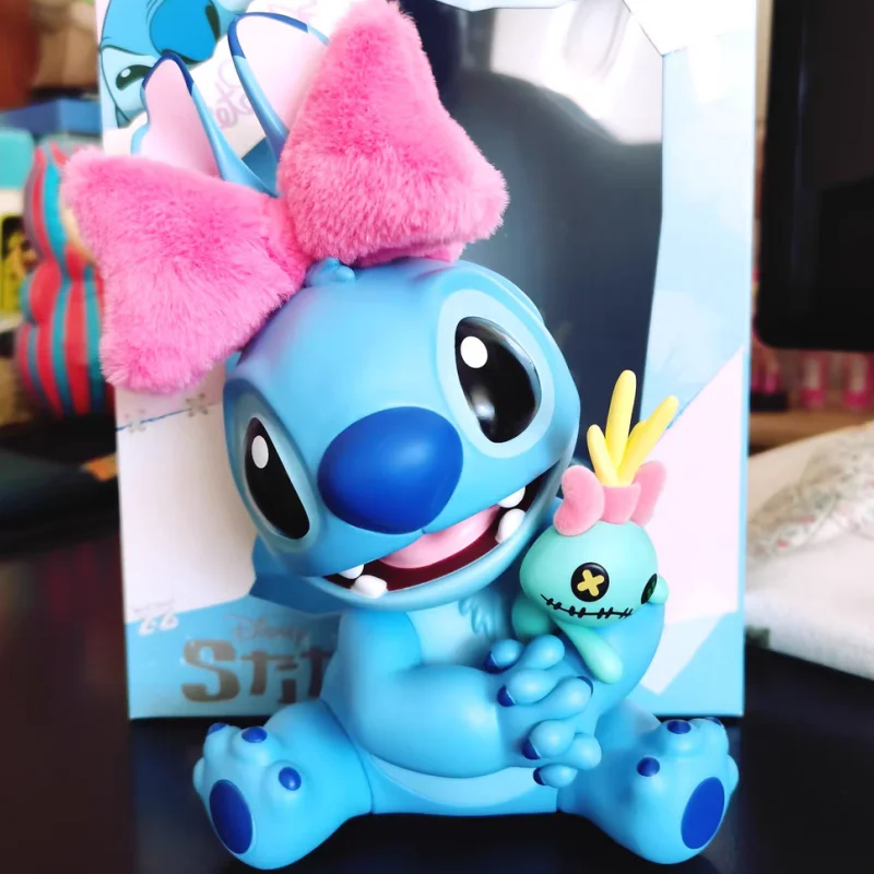 

Disney Lilo & Stitch Sweet "Hug" Hit Themed Cartoon Figure Doll Bow Knot Stitch Action Figures Cute Toys Birthday Surprise Gifts