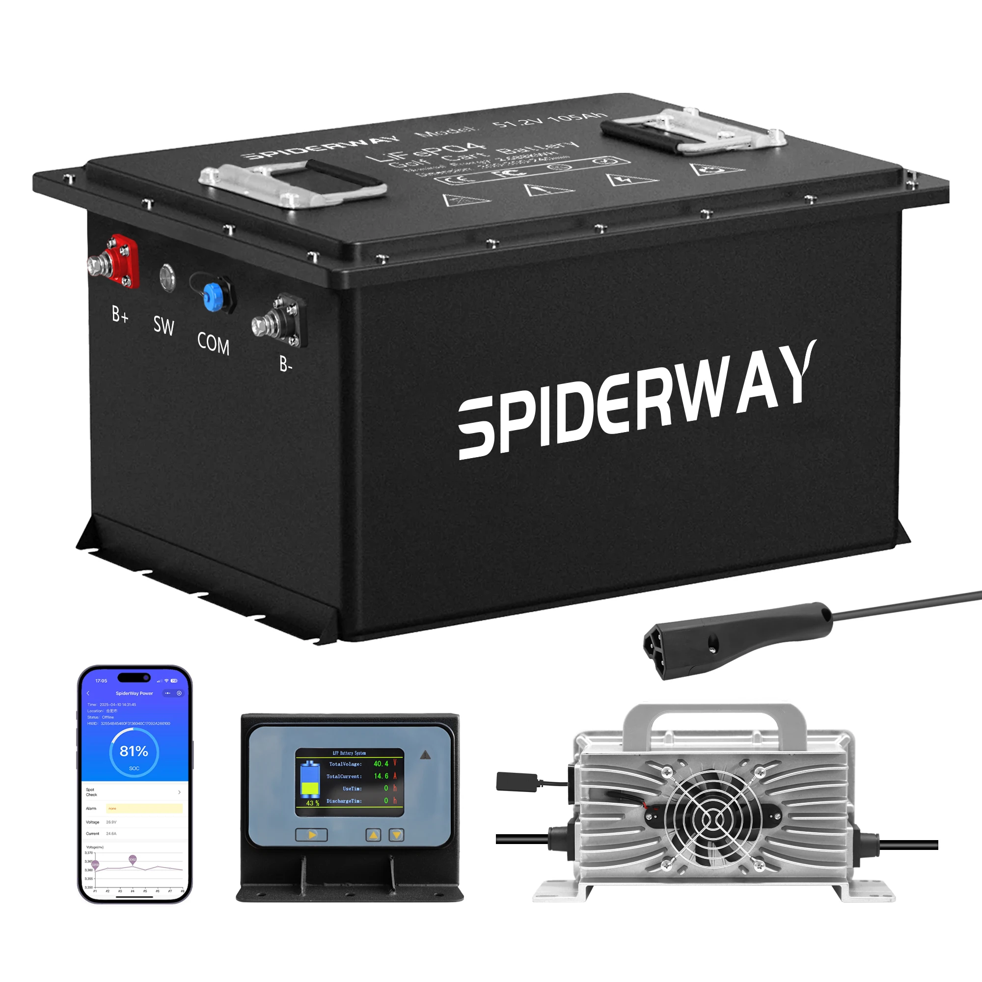 48V 105Ah Lithium LiFePO4 Battery Golf Cart BMS 200A 6000+Cycle 10Year ...