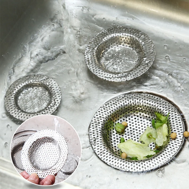 

Stainless Steel Water Sink Filter Kitchen Sink Mesh Strainer Floor Drain Cover Bathroom Shower Hair Remove Kitchen Tool