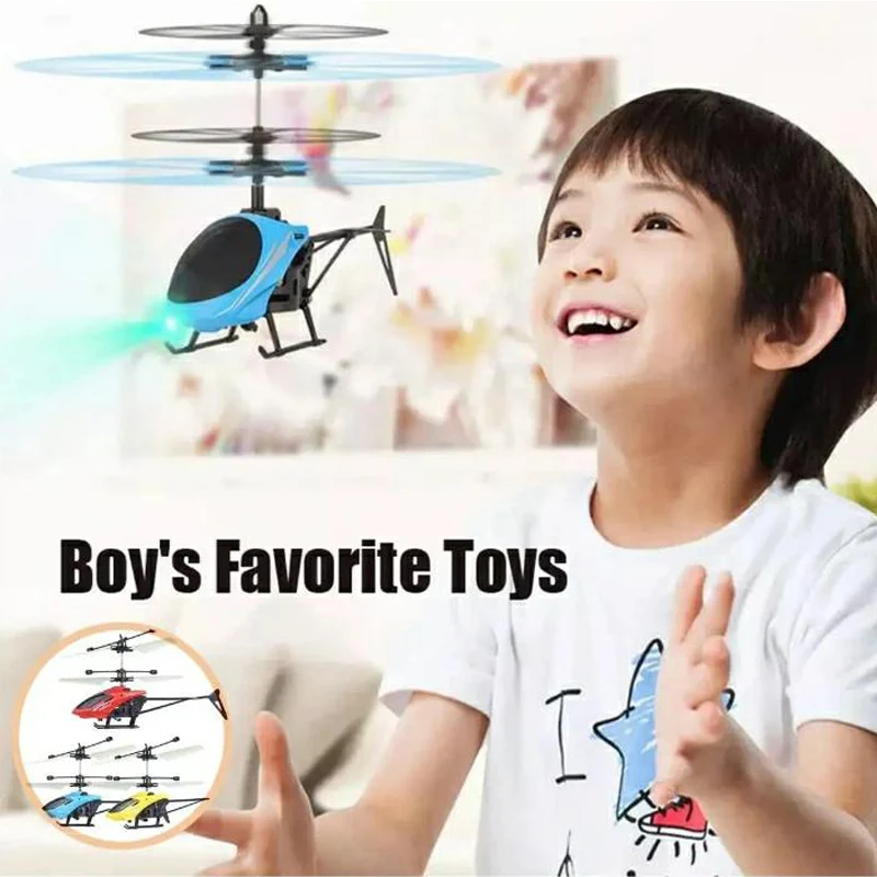 Remote Control Helicopter Children Gesture Control RC Remote Sensing LED Charging Lights Toys