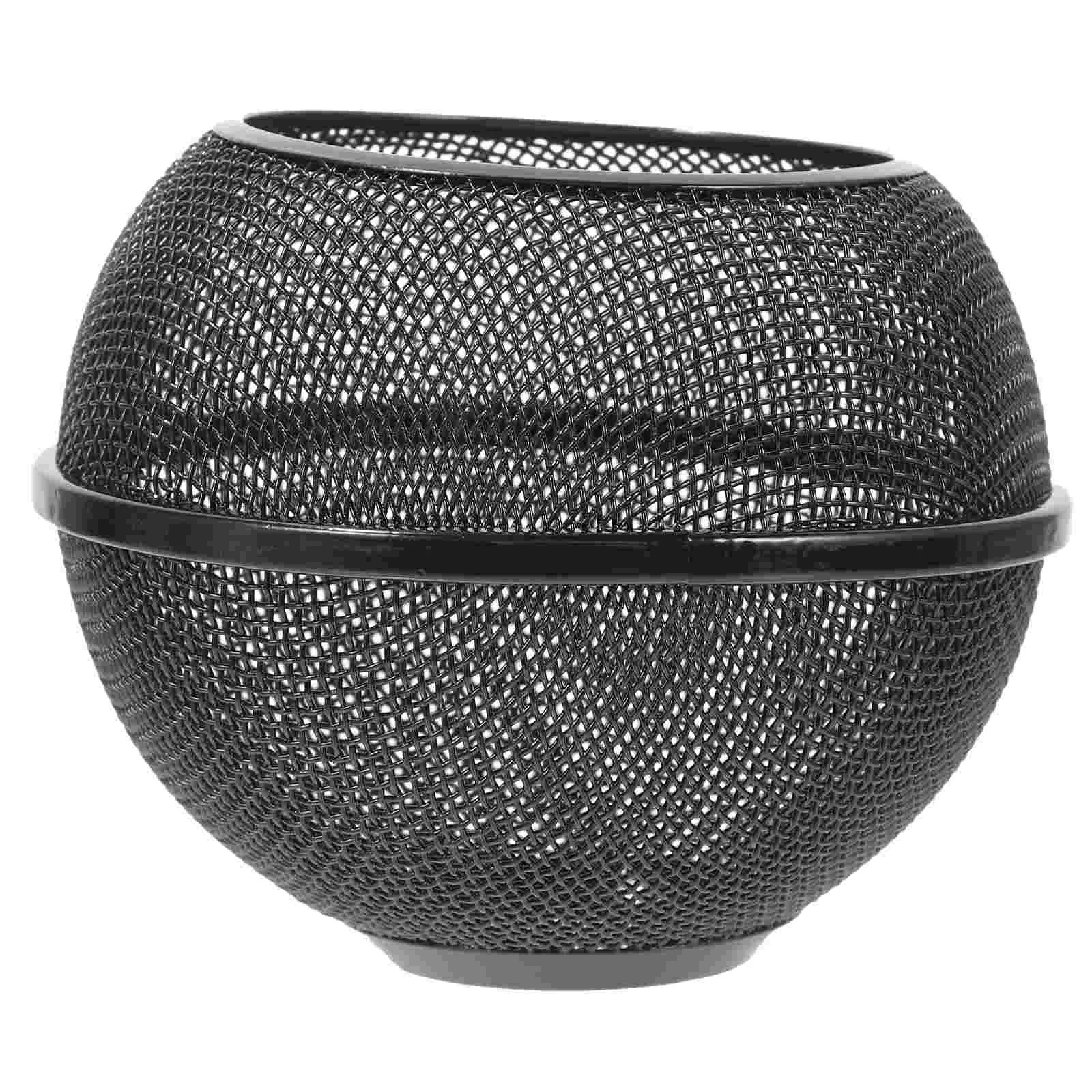 

Black Iron Lamp Shade Hollow Out Metal Lamp Shade Ball Lamp Cover Industrial Pendant Light Shade Vintage Metal Bulb Guard Lamp