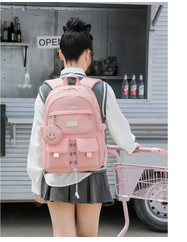 학생용 대용량 대학생 배낭, 트렌디한 노트북 학교 가방, 소녀 책가방, 여행 배낭 책가방