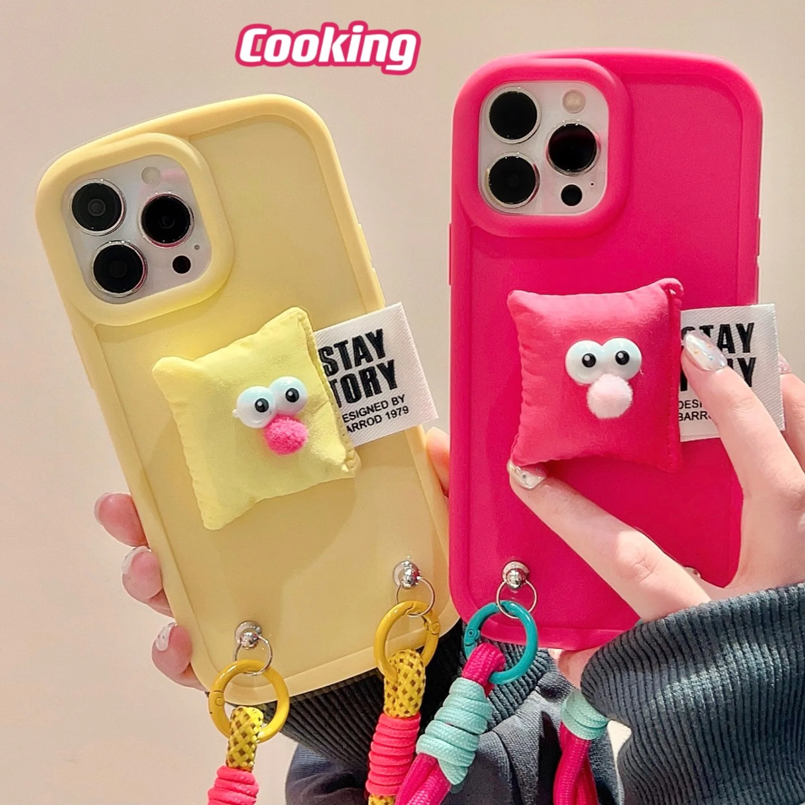 

Симпатичный чехол для IPhone, простой мягкий силиконовый чехол с подставкой, Забавный ударопрочный полностью закрывающий чехол для телефона из ТПУ с ремешком на руку