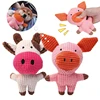 Plush Dog Toy for Small Medium Pets Funny Interactive Squeaky Toys Cow/Pig Shape Stuffed Dog Chew Toy Supplies 2