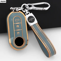 Luxury TPU Car Remote Key Case Cover Shell with Keychain - Fashion Design (Grey Set 2)