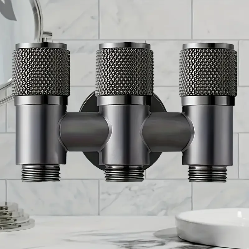Three way diversion valve - wall mounted faucet with independent handle, 1 inlet and 3 outlets, suitable for washing machines