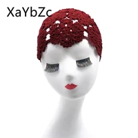 Hand-woven Spring and Summer Thread Thin Hollow Breathable Knitted Hat Tide Woolen Melon Leather  Baotou Cap 1