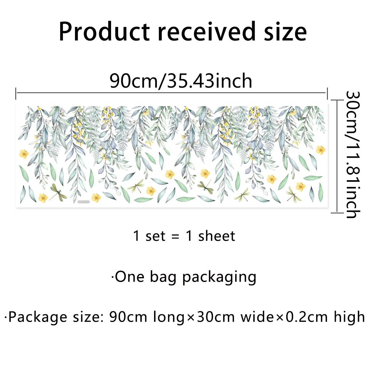 New Leafy Floral Vine Bathtub Decal - Self-Adhesive Wall Sticker for Bathroom, Living Room Decor, 3 Styles (30x90cm)