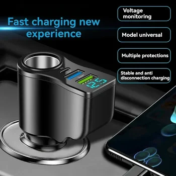 Caricabatterie per auto, ricarica super veloce per cellulare, adattatore per accendisigari, prolunga per caricabatterie da auto
