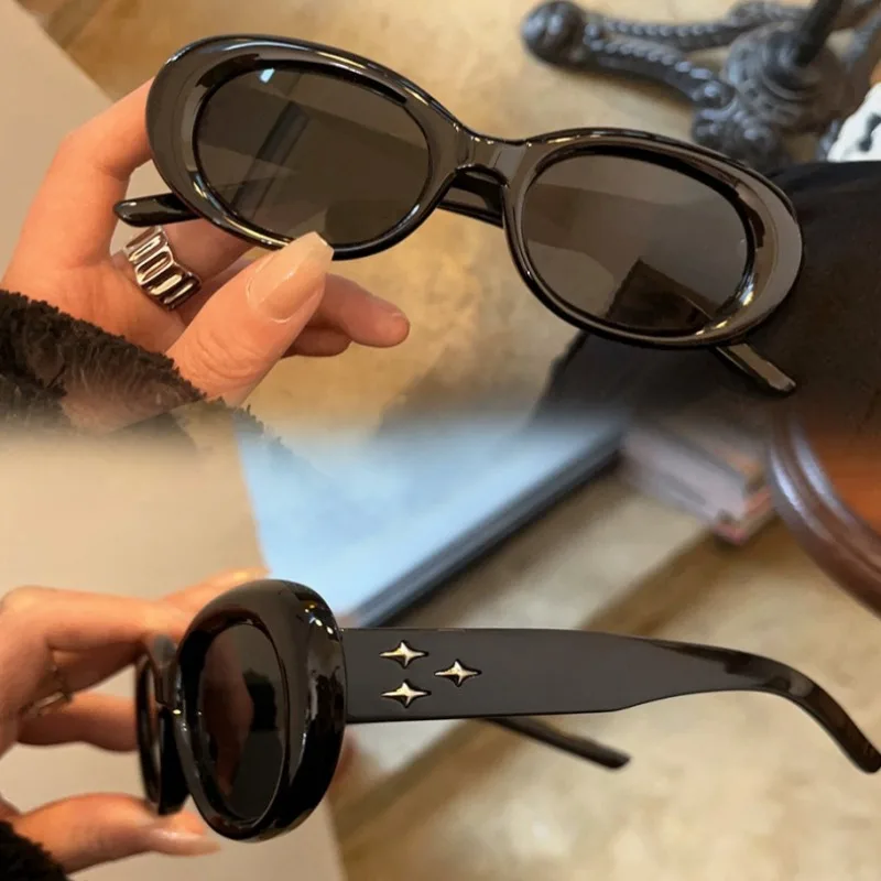 

New Brand Fashion Vintage Female Oval Sunglasses Women Luxury Designer Small Sun Glasses for Men Driving Shades UV400 Eyewear