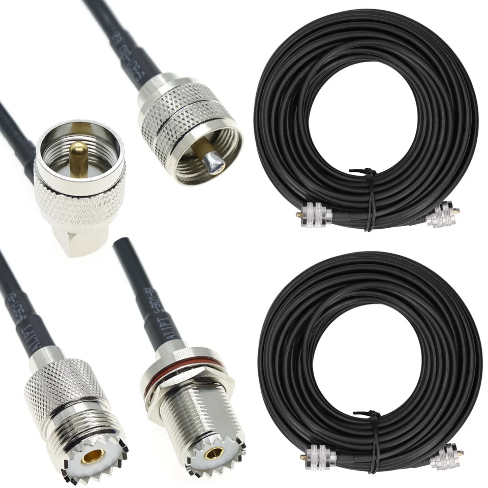 Antenna Base Cb Cavo Coassiale RG58 Con Connettori PL259 (UHF